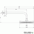 Душ глава 200 mm и рамо за монтаж към стена 300 mm Idealrain BD647AA