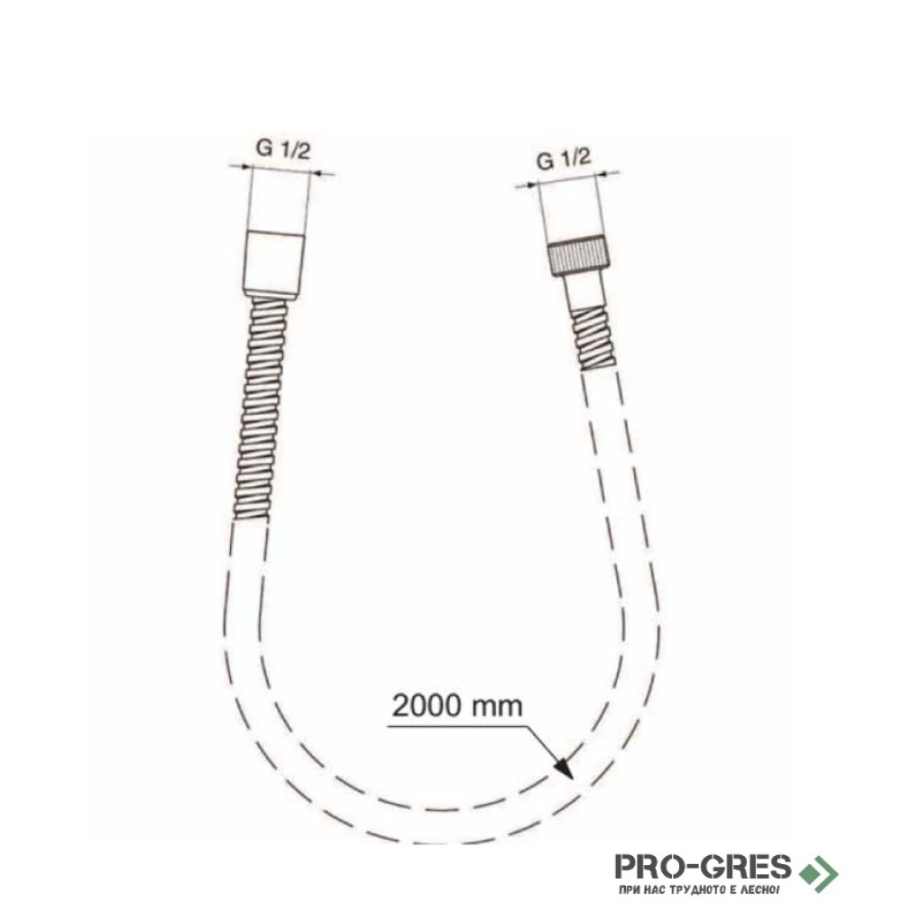Шлаух за ръчен душ метален двойнооплетен 2000 mm, Ideal Standart Metalflex BF200AA