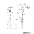 Душ система за инсталация със стенен смесител Ideal Standart Ceratwist T20 BD952AA