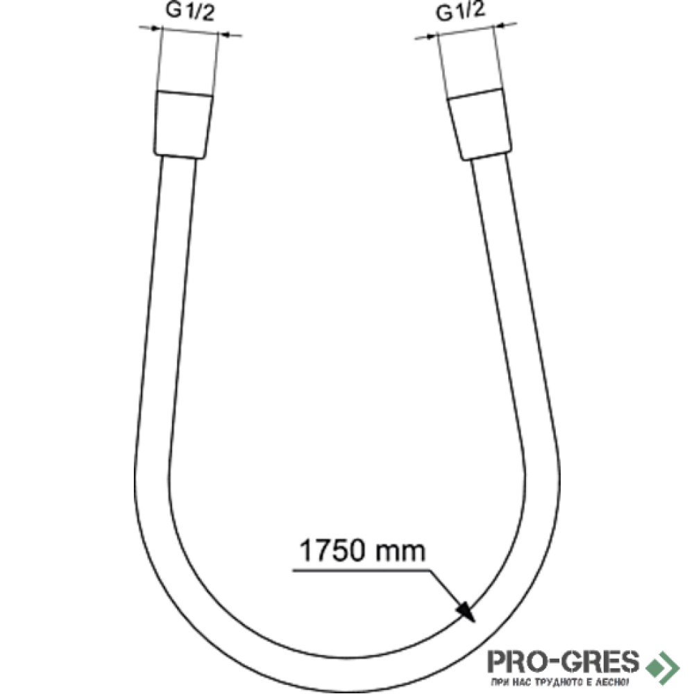 Шлаух за ръчен душ 1750 mm Idealflex, Ideal Standart, BE175XG