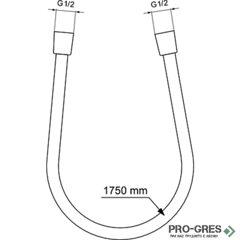 Шлаух за ръчен душ 1750 mm Idealflex, Ideal Standart, BE175XG