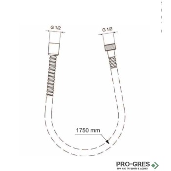  Шлаух за ръчен душ метален двойнооплетен 1750 mm, Ideal Standart Metalflex BF175AA