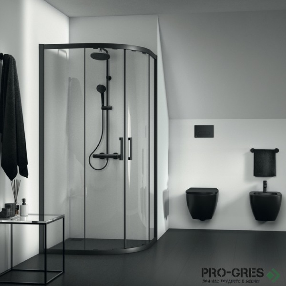 Душ кабина овална 80x80cm Connect 2,черен мат Ideal Standart, K9250V3