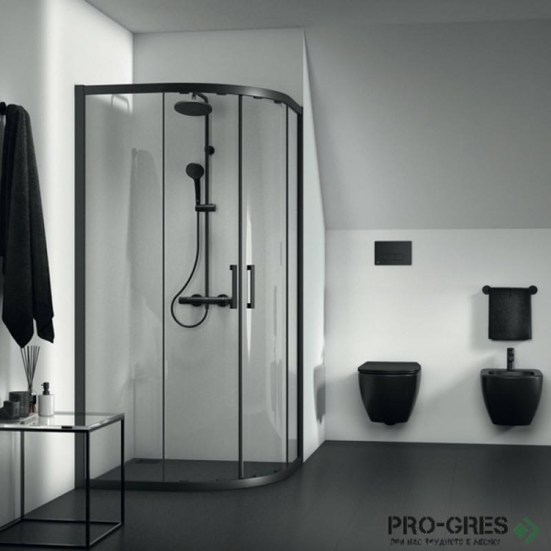 Душ кабина овална 80x80cm Connect 2,черен мат Ideal Standart, K9250V3
