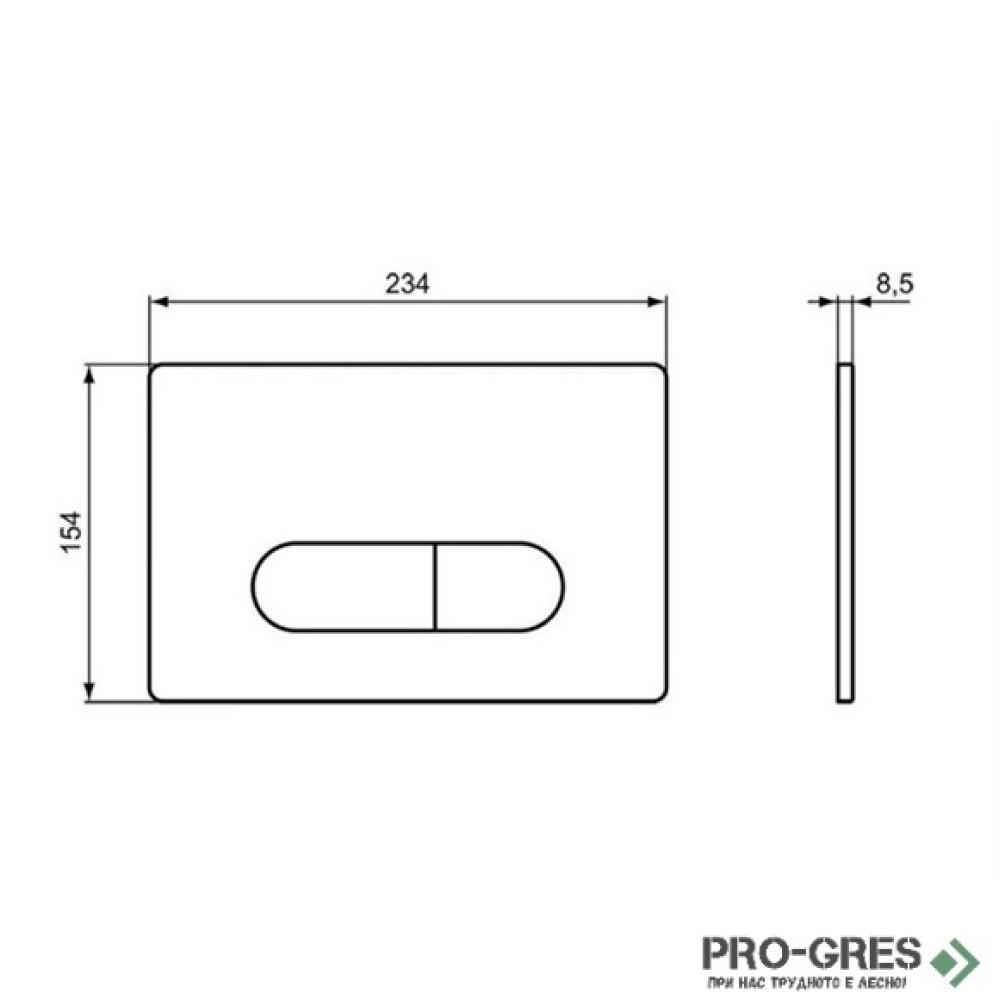 Пневматичен активатор за структура за вграждане Oleas P1, Ideal Standart, R0116A6