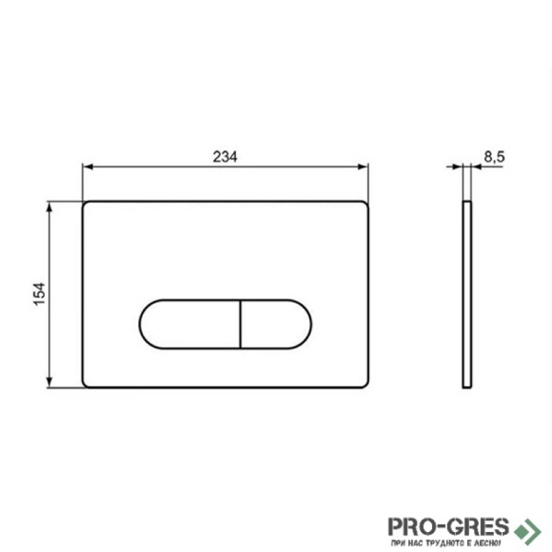 Пневматичен активатор за структура за вграждане Oleas P1, Ideal Standart, R0116A6