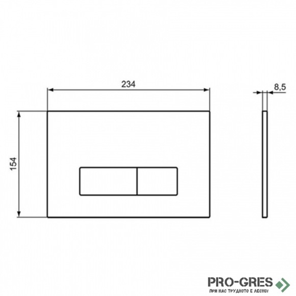 Пневматичен активатор за структура за вграждане Oleas P2, Ideal Standart,R0119A6