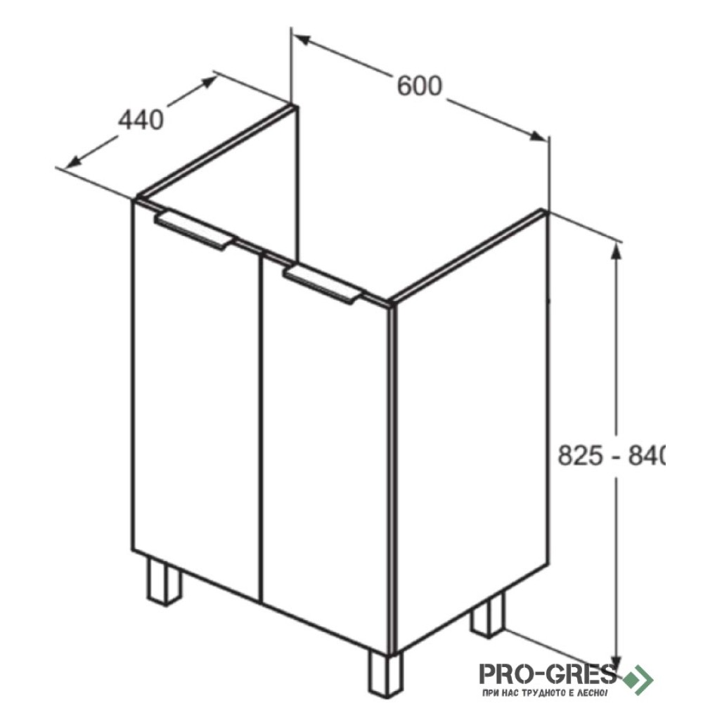 Шкаф за мивка с две врати 60cm Ideal Standart Eurovit+ R0258Y8
