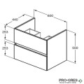 Шкаф за мивка с две чекмеджета 60cm Ideal Standart Eurovit+ R0259WG