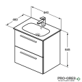 Шкаф за мивка с две чекмеджета 60cm Ideal Standart Eurovit+ R0259WG