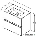 Шкаф за мивка с две чекмеджета 70cm Ideal Standart Eurovit+ R0261WG