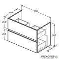 Шкаф за мивка с две чекмеджета 80cm Ideal Standart Eurovit+ R0263TI
