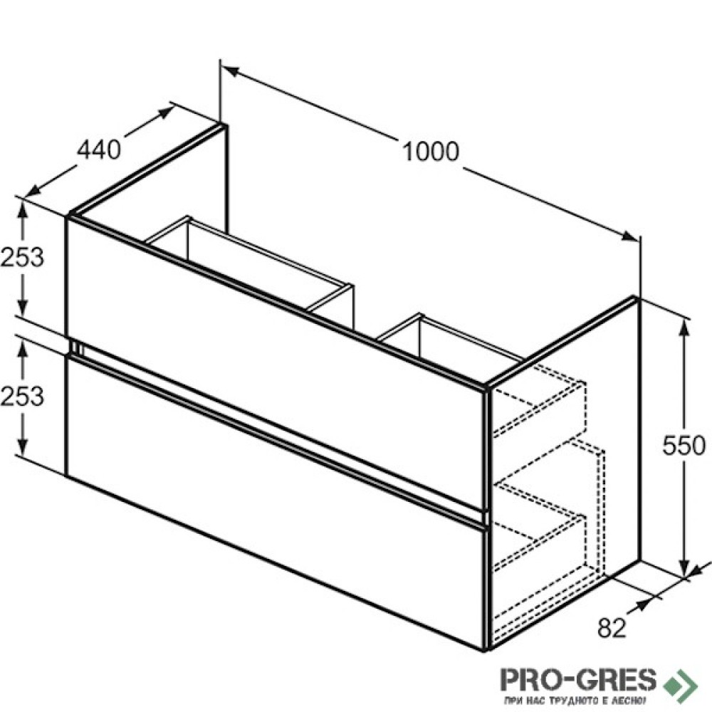 Шкаф за мивка 100 cm Ideal Standart Eurovit+ R0265TI