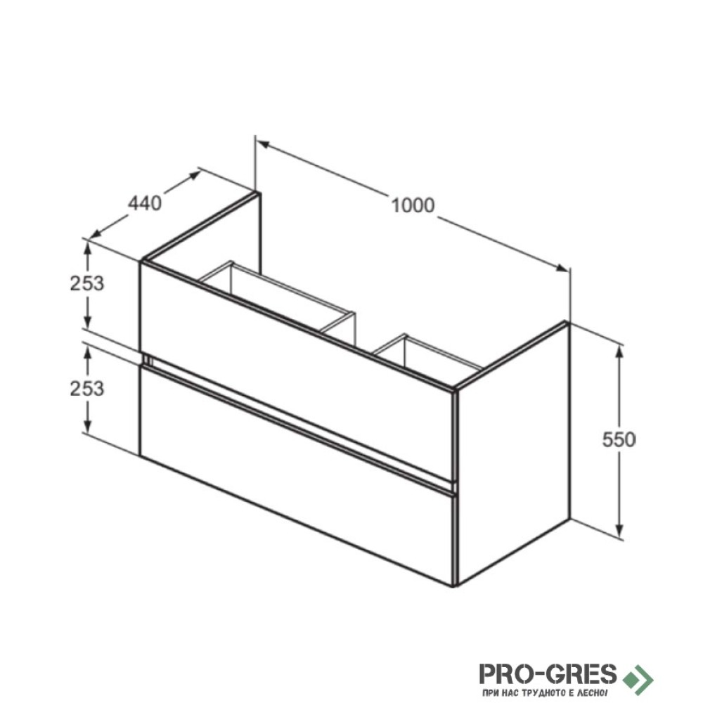 Шкаф с мивка Eurovit+ 100 cm Ideal Standard R0265WG,E027401