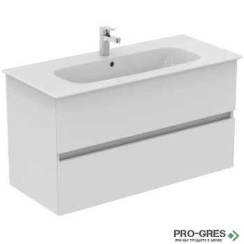 Шкаф с мивка Connect Air Eurovit+ 100 cm,MDF,две чекеджета плано затваряне , Ideal Standard R0265WG,E027401
