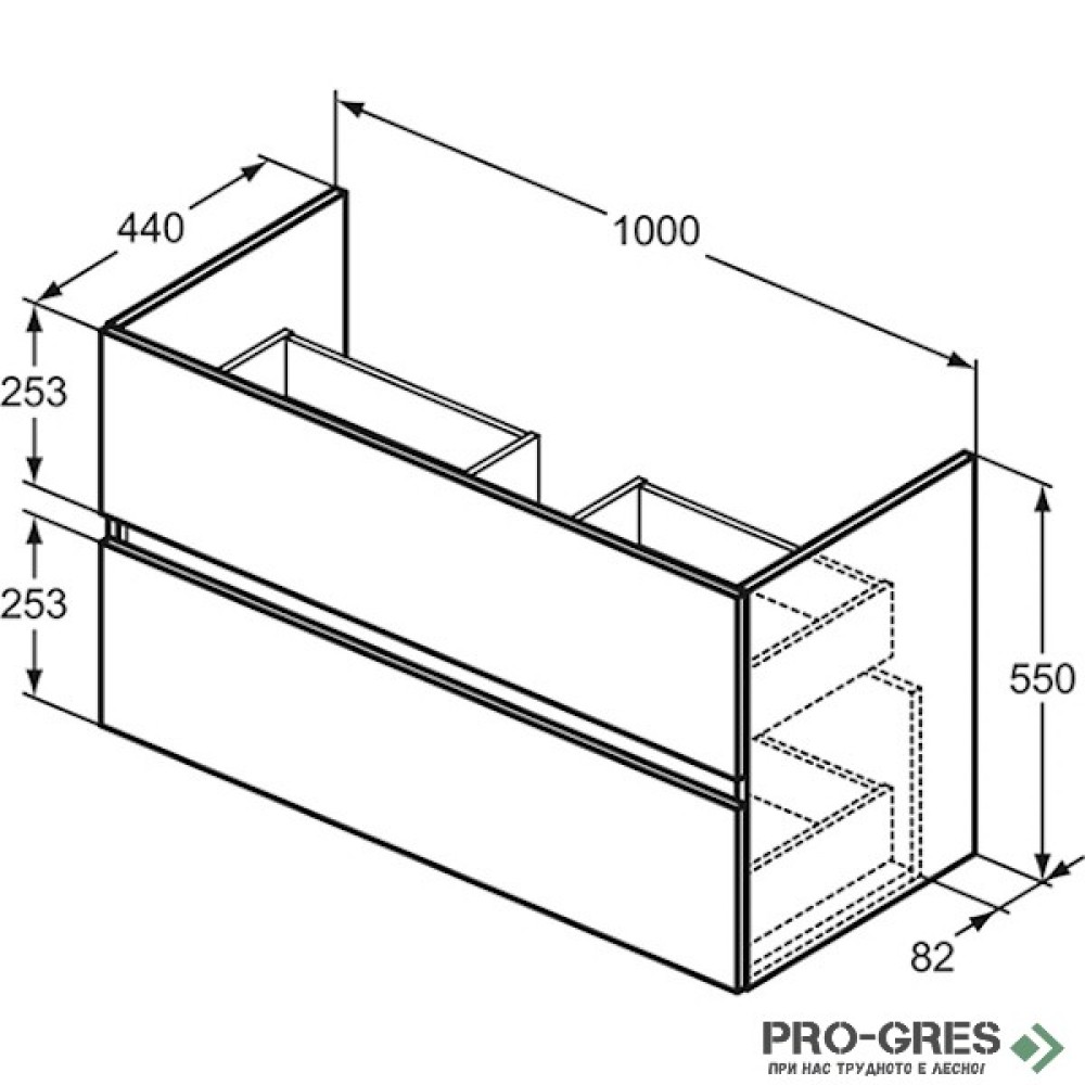 Шкаф за мивка 100 cm Ideal Standart Eurovit+ R0265Y8
