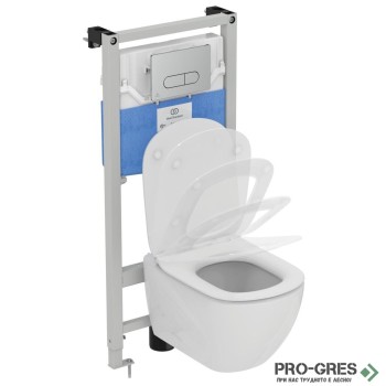 Комплект структура с конзолна тоалетна TESI AquaBlade,бутон хром Ideal Standard T007901