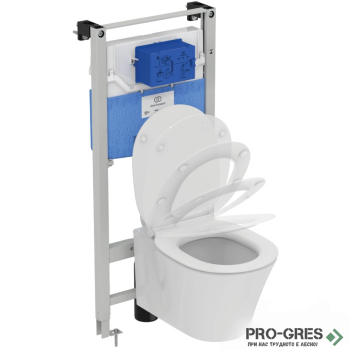 Комплект структура за вграждане с конзолна тоалетна чиния Ideal Standart Connect Air AquaBlade® R048901 бутон по избор