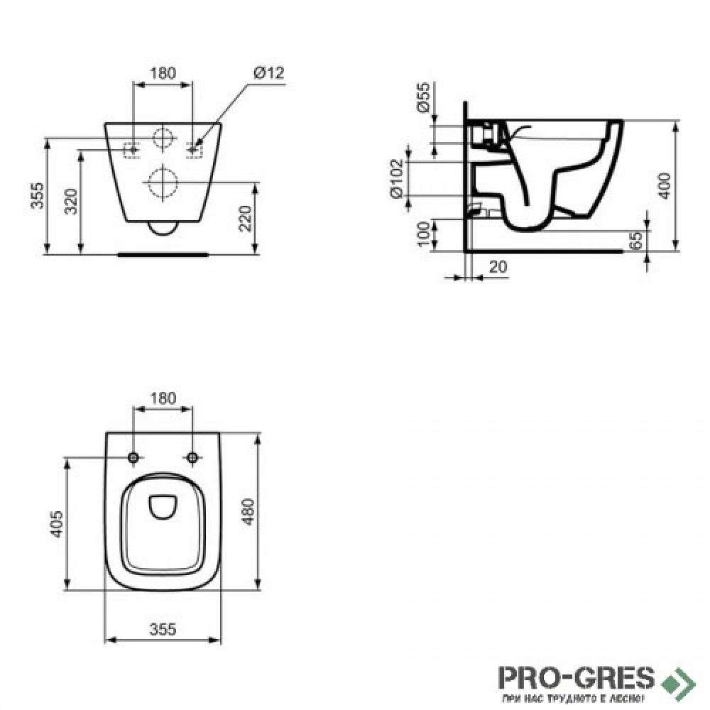 WC комплект за вграждане Ideal Standard i.life S Rimless+ R052201