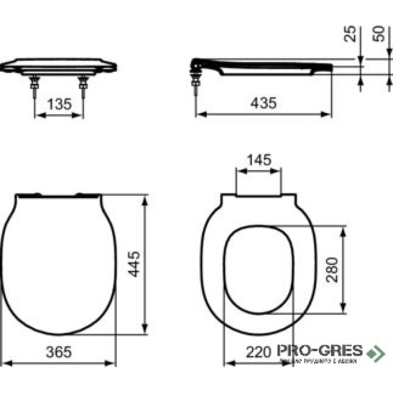 Структура Ideal Standard ProSys120P конзолна тоалетна чиния Connect Air 54см RimLS+