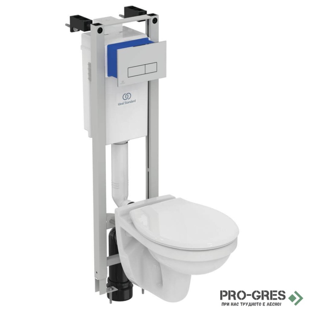 Комплект структура за вграждане с конзолна тоалетна чиния Seva Fresh Ideal Standard R052801 хром бутон