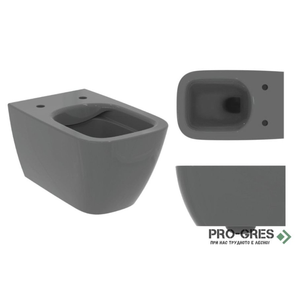 Комплект структура с тоалетна сив гланц I.Life B RimLS+ R059658 Ideal Standard R027767,T461458,T500358,R0116A6