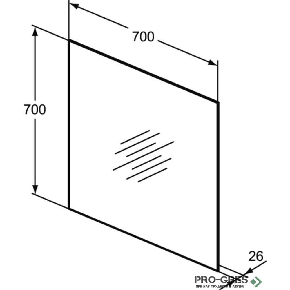 Oгледало за баня с амбитно осветление 70x70cm Ideal Standart Mid Ambient T3335BH