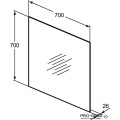 Oгледало за баня с амбитно осветление 70x70cm Ideal Standart Mid Ambient T3335BH