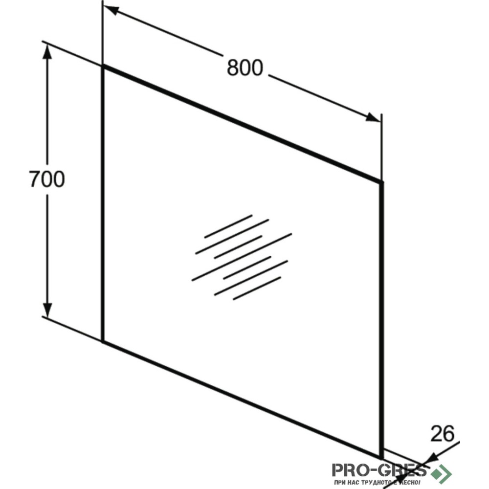 Oгледало за баня с амбиентно осветление 80x70cm  Ideal Standart Mid Ambient T3336BH