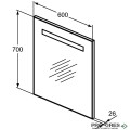 огледало за баня с осветление 60x70 cm Ideal Standart Mid T3340BH