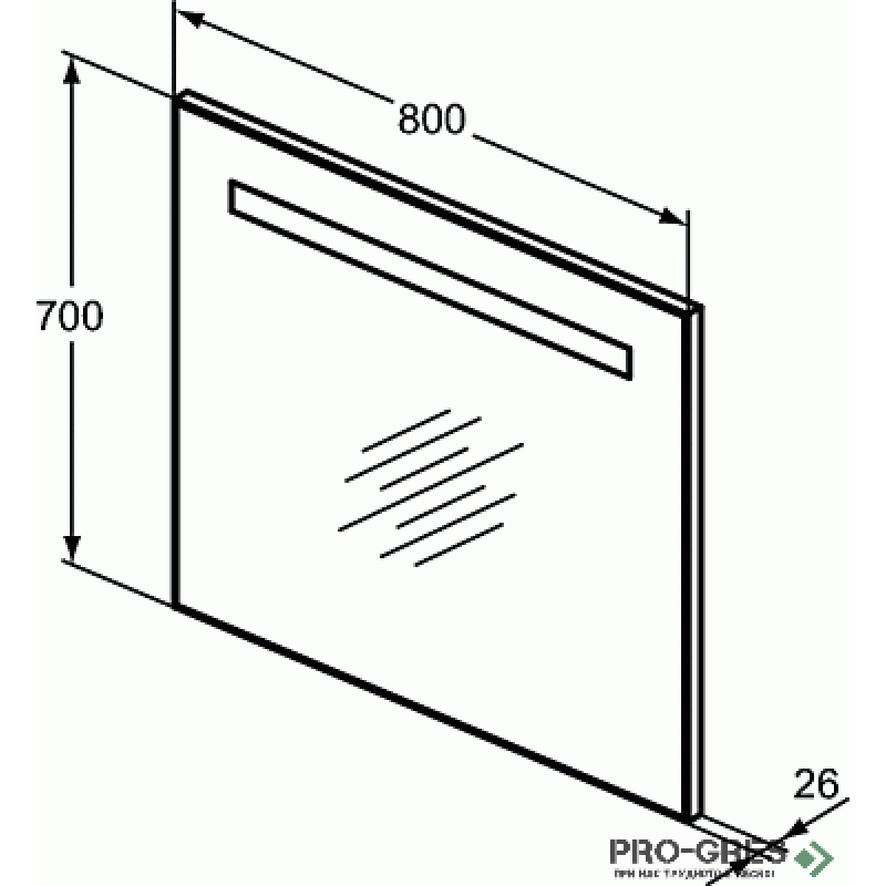 Огледало за баня с LED осветление 80x70 cm Ideal Standart Mid T3342BH
