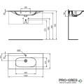Мивка за мебел с отвор за смесител и преливник 103cm Ideal Standart Tesi T350801