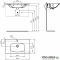 Мивка за мебел с отвор за смесител и преливник 83cm Ideal Standart Tesi T350901