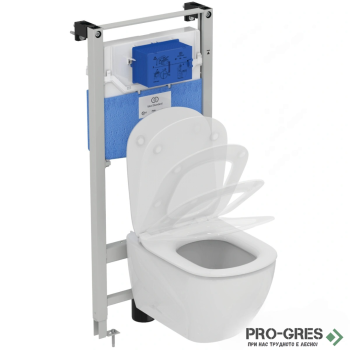 Комплект структура за вграждане с конзолна тоалетна TESI Aquablade Ideal Standart T386801 бутон по избор
