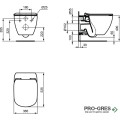 Комплект структура за вграждане с конзолна тоалетна TESI Aquablade Ideal Standart T386801 бутон по избор