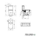 Моноблок с хоризонтално оттичане сив гланц I.LIFE B IDEAL STANDARD T534858