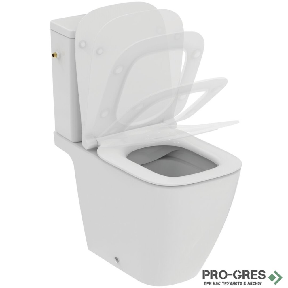 Моноблок I.life B Rimless+ комбинирано оттичане,капак с плавно затваряне, бял Ideal Standart T5348HY