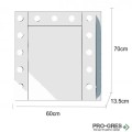 Горен PVC шкаф за баня, огледален, с LED осветление 46см, 