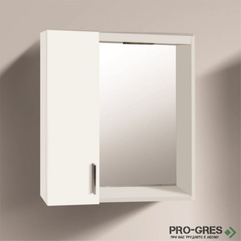Горен PVC шкаф за баня, огледален, 60см, Inter Ceramic ICMC 1013-60