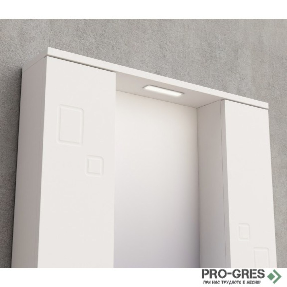 Горен PVC шкаф за баня, огледален, 60см, Inter Ceramic ICMC 1034-60
