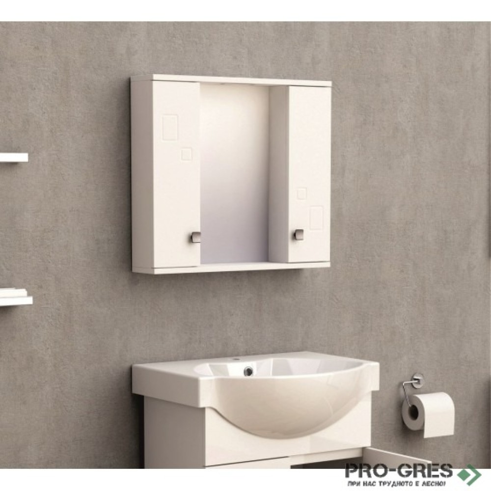 Горен PVC шкаф за баня, огледален, 60см, Inter Ceramic ICMC 1034-60