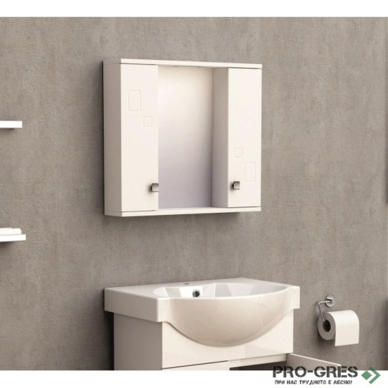 Горен PVC шкаф за баня, огледален, 60см, Inter Ceramic ICMC 1034-60