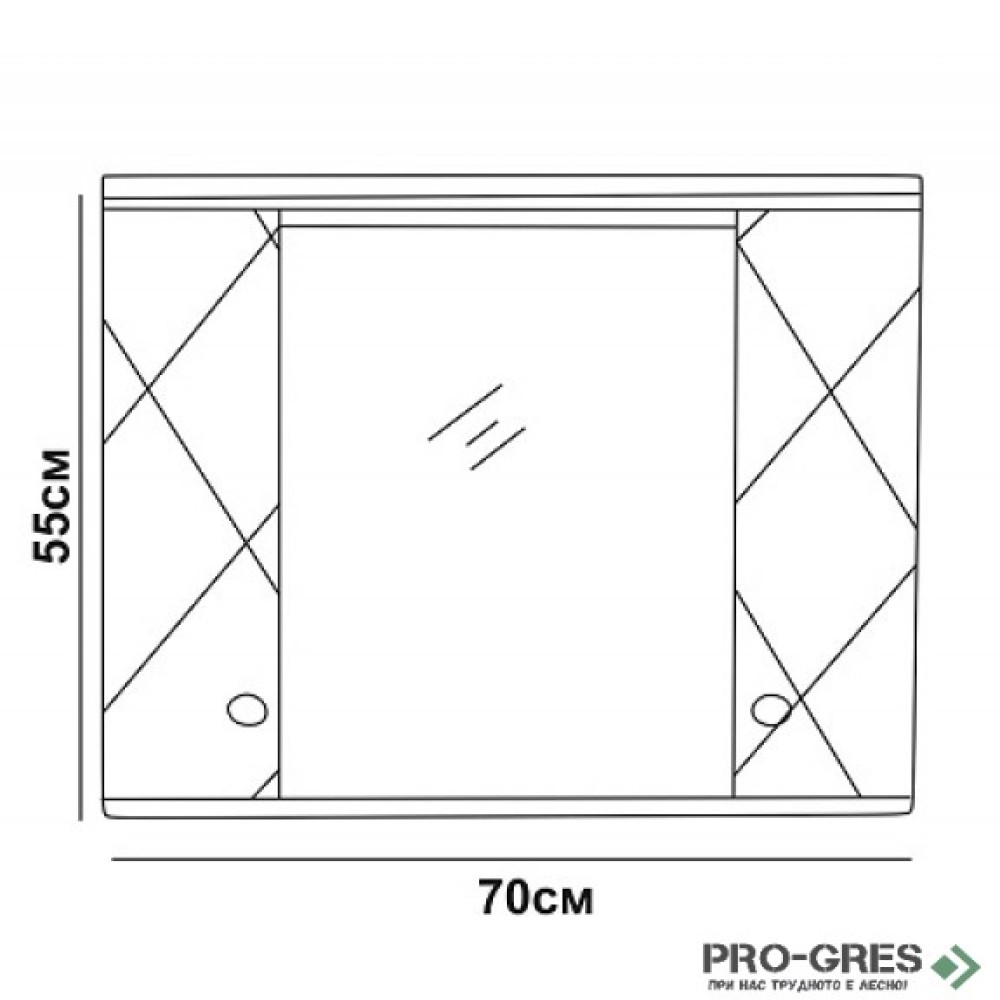 Огледален PVC шкаф за баня, 70см, Inter Ceramic ICMC 1043 70