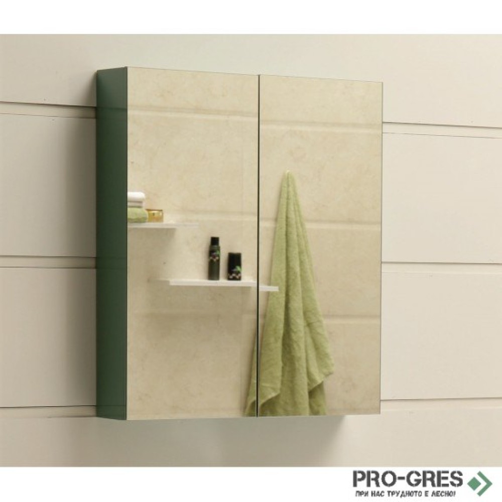 Горен шкаф за баня, огледален, PVC, Inter Ceramic ICMC 6070 GREEN