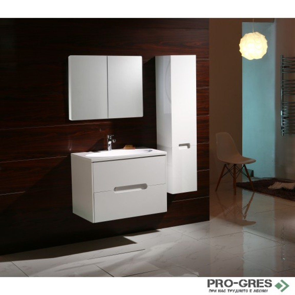 Горен PVC шкаф за баня. огледален 80см, Inter Ceramic ICMC 8245 UP