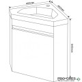 Ъглов PVC шкаф за баня 40см, Inter Ceramic ICP 3939