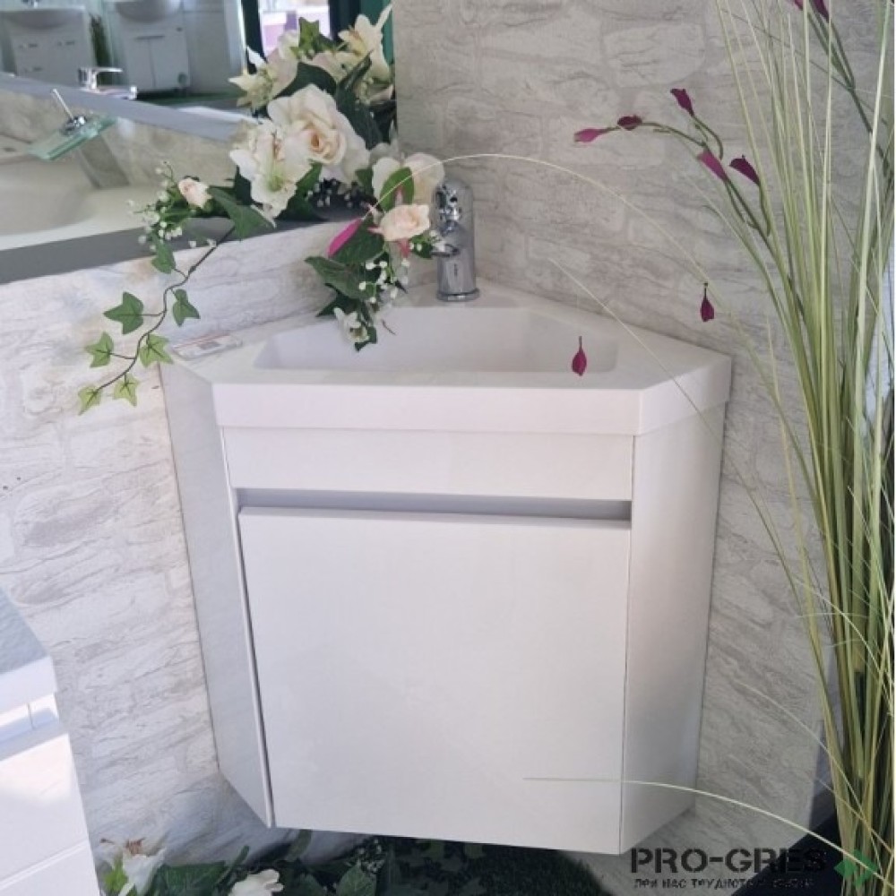 Ъглов PVC шкаф за баня 40см, Inter Ceramic ICP 3939
