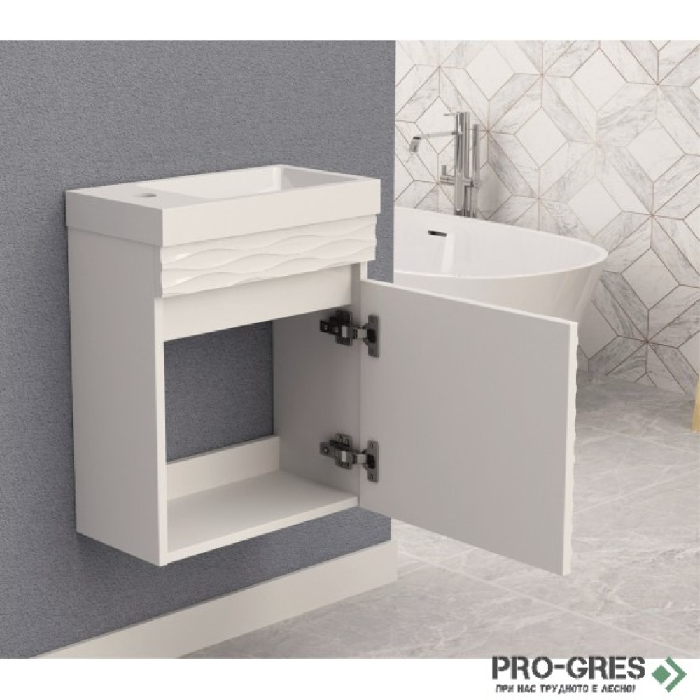 Долен шкаф за баня PVC,бял,  Inter Ceramic ICP 3945