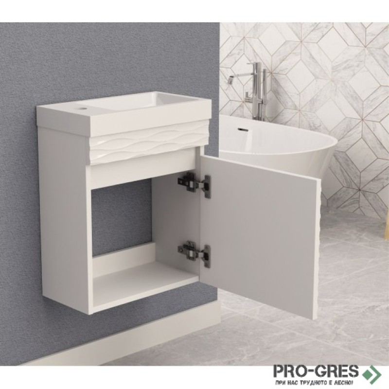 Долен шкаф за баня PVC,бял,  Inter Ceramic ICP 3945