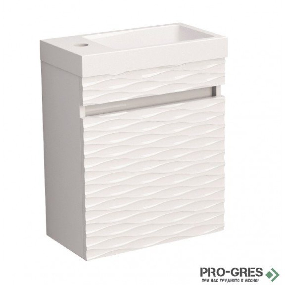 Долен шкаф за баня PVC,бял,  Inter Ceramic ICP 3945